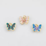 18K Gold PVD Butterfly Enamel Charm - Tarnish Resistant