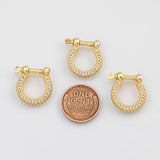 18K Gold PVD U Lock Horseshoe Screw clasp carabiner s 17x19mm Charms - Tarnish Resistant