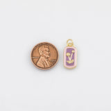 18K Gold PVD Delion Flower Charm 8x17mm Charm s White Gold Charms - Tarnish Resistant