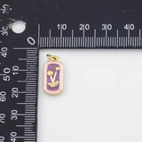 18K Gold PVD Delion Flower Charm 8x17mm Charm s White Gold Charms - Tarnish Resistant