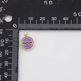 18K Gold PVD Aquarius Wave Enamel Charm - Tarnish Resistant
