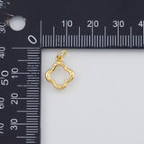 18K Gold PVD Hammered Clover Charm 10mm s Gold Charms - Tarnish Resistant