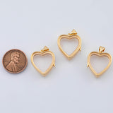 18K Gold PVD Heart locket clear glass crystal container gold gemstone pendant fillable crystal n-581 - Tarnish Resistant