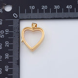 18K Gold PVD Heart locket clear glass crystal container gold gemstone pendant fillable crystal n-581 - Tarnish Resistant