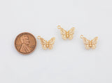 18K Gold PVD Butterfly Charm 9x11mm 22k s Gold Charms - Tarnish Resistant