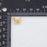 18K Gold PVD Butterfly Charm 9x11mm 22k s Gold Charms - Tarnish Resistant