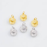 18K Gold pvd Sombrero Mexican Hat Charms 3D 12x14mm s White Gold Charms - Tarnish Resistant
