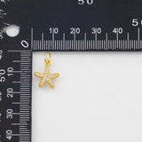 18K Gold PVD Star Charm 10mm Charm s White Gold Charms - Tarnish Resistant