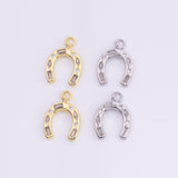 18K Gold PVD Horseshoe Horse Shoe Charm 16x18mm s White Gold Charms - Tarnish Resistant