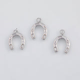 18K Gold PVD Horseshoe Horse Shoe Charm 16x18mm s White Gold Charms - Tarnish Resistant