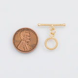 18K Gold PVD Toggle Clasps 10mm 22k s Gold Charms - Tarnish Resistant