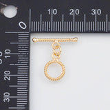 18K Gold PVD Toggle Clasps 10mm 22k s Gold Charms - Tarnish Resistant