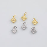 18K Gold PVD Clover Cross Charm 10mm s Gold Charms - Tarnish Resistant