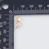 18K Gold PVD Dainty rose flower charm 6x14mm 22k earrings s charm charms - Tarnish Resistant