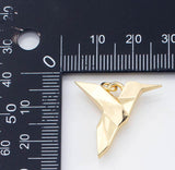 18K Gold PVD simple paper origami charms dove swan lion bear elephant butterfly bat flamingo charm - Tarnish Resistant