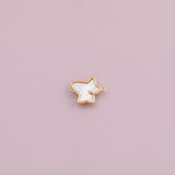 Gold PVD Maple Leaf mother of pearl connector charm tarnish resistant