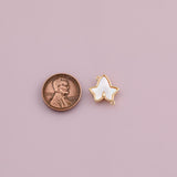 Gold PVD Maple Leaf mother of pearl connector charm tarnish resistant