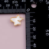Gold PVD Maple Leaf mother of pearl connector charm tarnish resistant