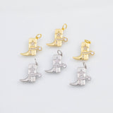 18K Gold pvd Cowboy Boots Charms 17x15mm s White Gold Charms - Tarnish Resistant