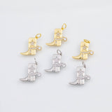 18K Gold PVD Cowboy Boots Charms 17x15mm s White Gold Charms - Tarnish Resistant