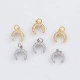 18K Gold PVD Horn Charms 11x12mm s White Gold Charms - Tarnish Resistant