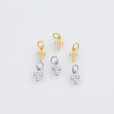 18K Gold PVD Dainty Cross Charm 5x7mm 22k Pendant Charms - Tarnish Resistant