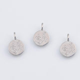 18K Gold PVD Flower charm 12mm birth month flower etched pendant charms - Tarnish Resistant