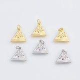 18K Gold pvd Mountain charm 14x14mm snow capped 22k pendant charms - Tarnish Resistant