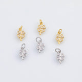 18K Gold PVD Lucky clover charm 6x11mm 22k pendant charms - Tarnish Resistant