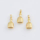18K Gold PVD tequila bottle charm patron 10x20mm pendant charms - Tarnish Resistant