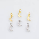18K Gold PVD Dainty moon charm 6x10mm pendant charms - Tarnish Resistant