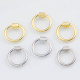 18K Gold pvd Round Carabiner Screw Clasp 19mm 20mm Screw Clasp Oval , Interlocking Round Clasp, Circle Shaped Clasps, Gold, - Tarnish Resist