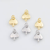 18K Gold PVD Spades charm 18x12mm ace of spade 22k pendant charms - Tarnish Resistant
