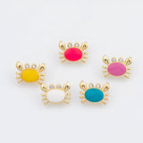18K Gold PVD Enamel crab charm 12x15mm 22k pendant charms - Tarnish Resistant