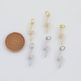 18K Gold PVD 18K Gold PVD Lightning Bolt Charms 5x18mm s White Gold Charms - Tarnish Resistant - Tarnish Resistant