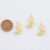 18K Gold PVD Cowboy Cowgirl Boots Country Western Charm 16x12mm s Cowgirl Boots Charms - Tarnish Resistant