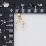18K Gold PVD Wishbone Charm 11x17mm s White Gold Charms - Tarnish Resistant