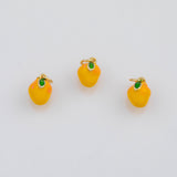 18K Gold PVD Lemon Mango Yellow Fruit Charm 8mm s White Gold Charms - Tarnish Resistant