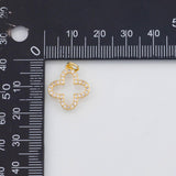 18K Gold PVD Flower White Gold Charms - Tarnish Resistant