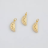 18K Gold PVD Lemon Watermelon Slices Fruit Charm 9x17mm s White Gold Charms - Tarnish Resistant