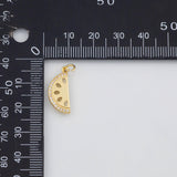 18K Gold PVD Lemon Watermelon Slices Fruit Charm 9x17mm s White Gold Charms - Tarnish Resistant