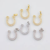 18K Gold PVD Horseshoe Charm 16x18mm s White Gold Charms - Tarnish Resistant