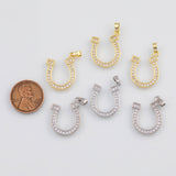 18K Gold PVD Horseshoe Charm 16x18mm s White Gold Charms - Tarnish Resistant