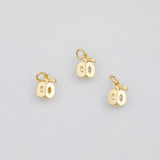 18K Gold PVD Apple Fruit Charm 7x9mm s White Gold Charms - Tarnish Resistant