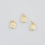 18K Gold PVD Apple Fruit Charm 7x9mm s White Gold Charms - Tarnish Resistant