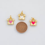 18K Gold PVD Telephone Charm Old School Phone 13x13mm s White Gold Charms - Tarnish Resistant