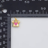 18K Gold PVD Telephone Charm Old School Phone 13x13mm s White Gold Charms - Tarnish Resistant