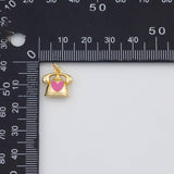 18K Gold PVD Telephone Charm Old School Phone 13x13mm s White Gold Charms - Tarnish Resistant