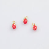 18K Gold PVD Enamel Dragonfruit Dragon Fruit Charms s White Gold Charms - Tarnish Resistant