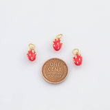 18K Gold PVD Enamel Dragonfruit Dragon Fruit Charms s White Gold Charms - Tarnish Resistant